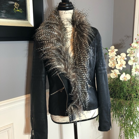 Celsuis Jackets & Blazers - NWOT jacket with feather collar